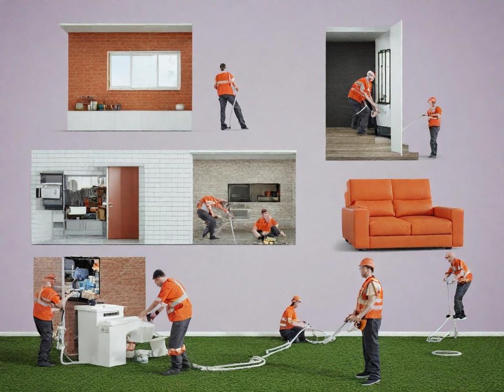 Verschiedene Handwerker im Einsatz